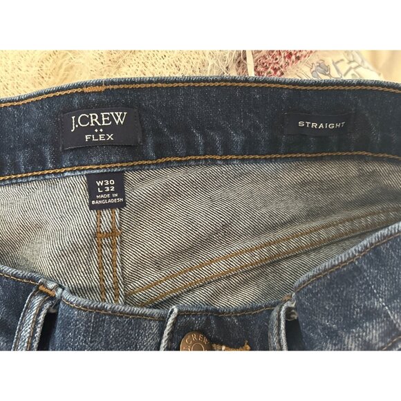 J.Crew Mens Flex Straight Leg Jeans Size W30 L32 Dark Wash Classic 90s - Picture 5 of 6